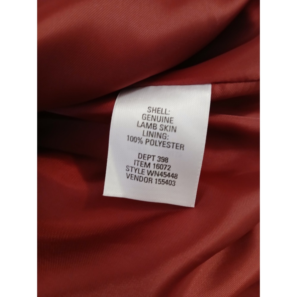 Nordstrom Genuine Lamb Leather Red Blazer Jacket Size M - Picture 11 of 11